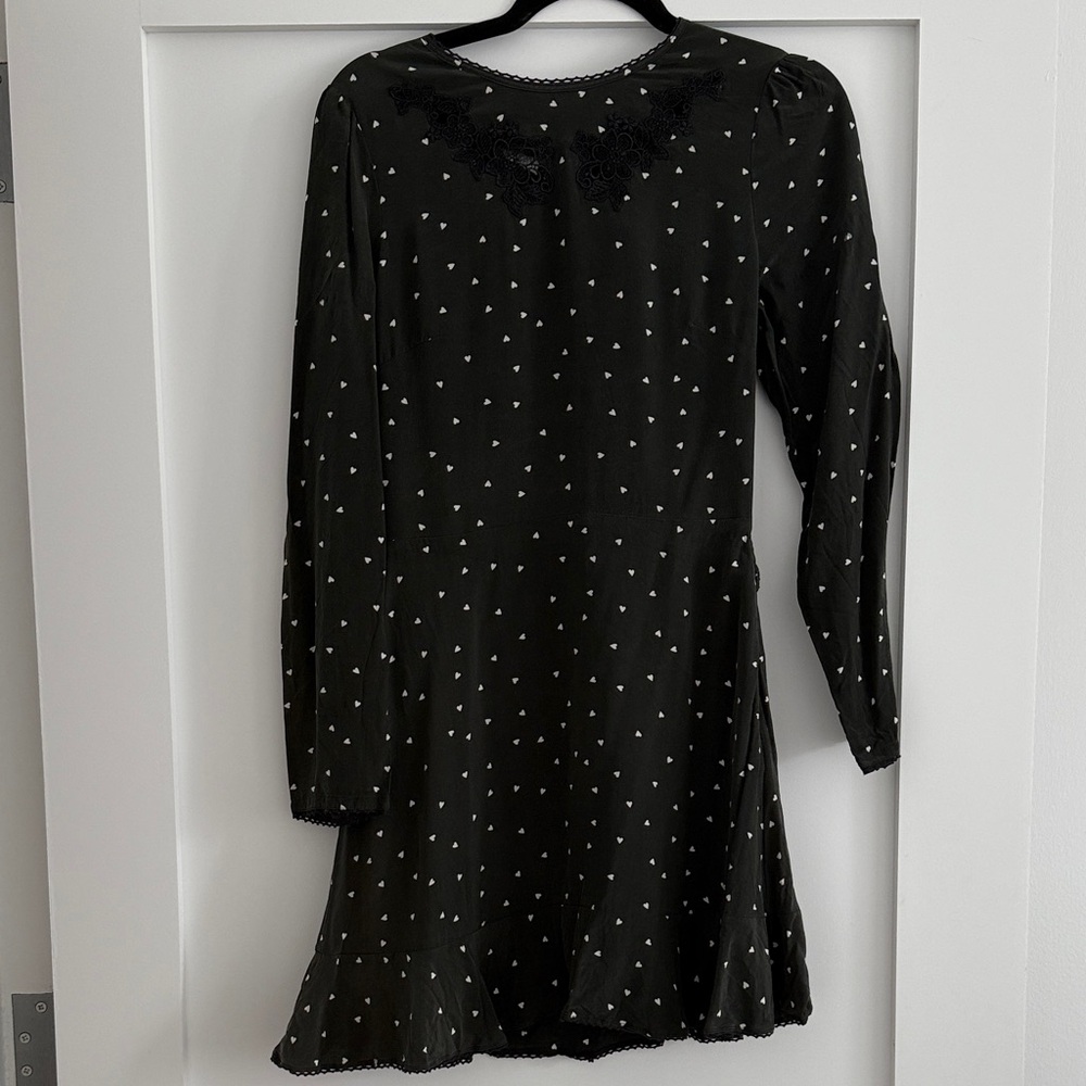 The Kooples dark green Dress with White hearts size small